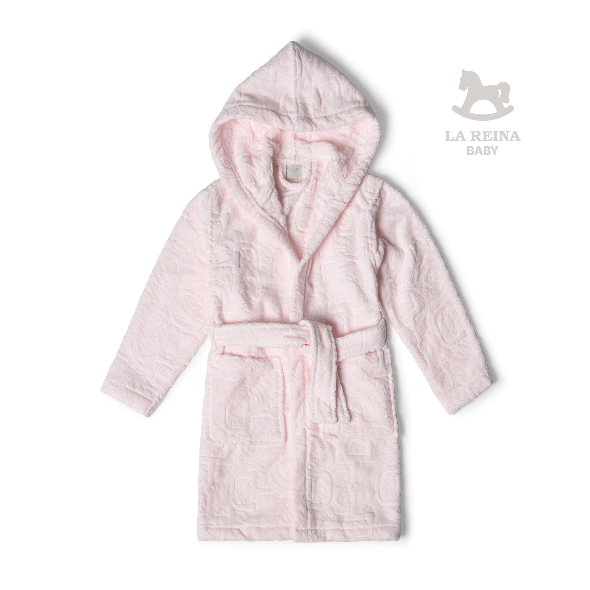 Kids Velour Bathrobe Pink