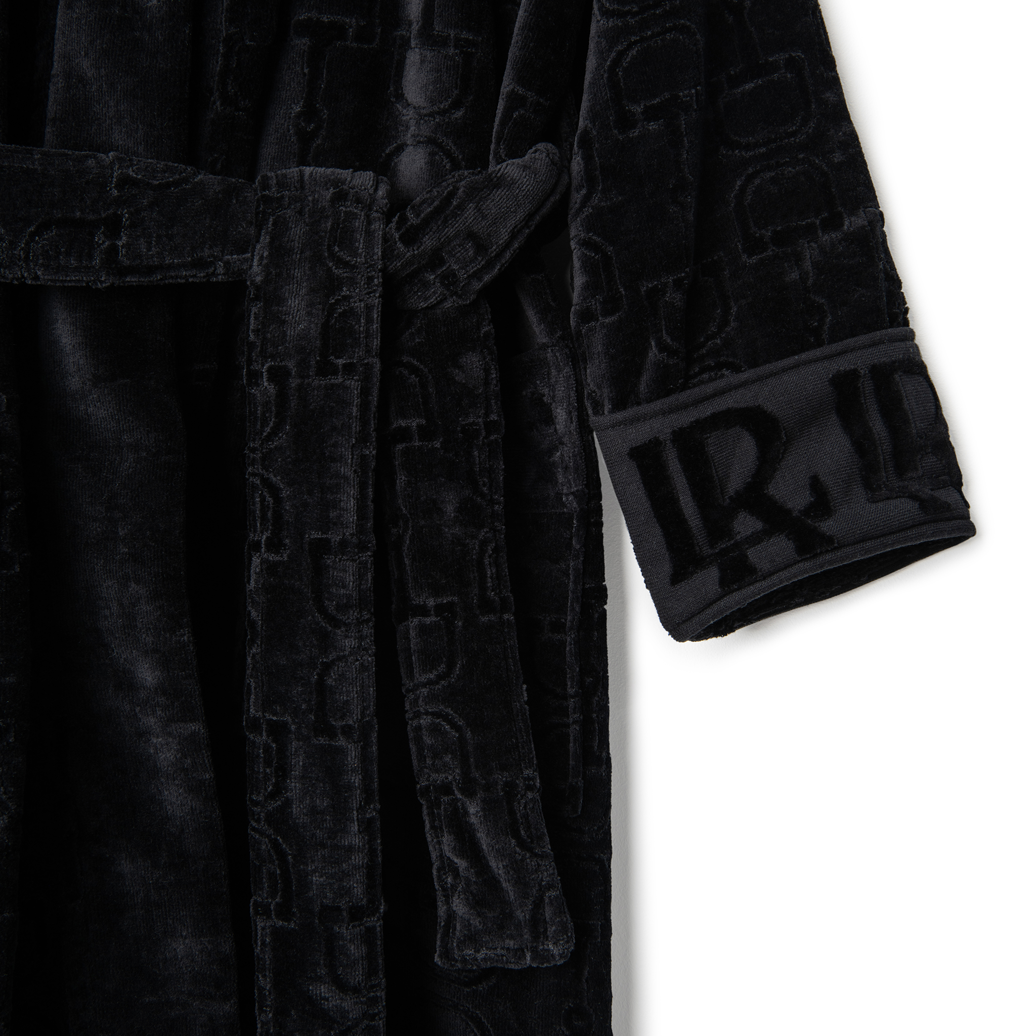Velour Bathrobe Black