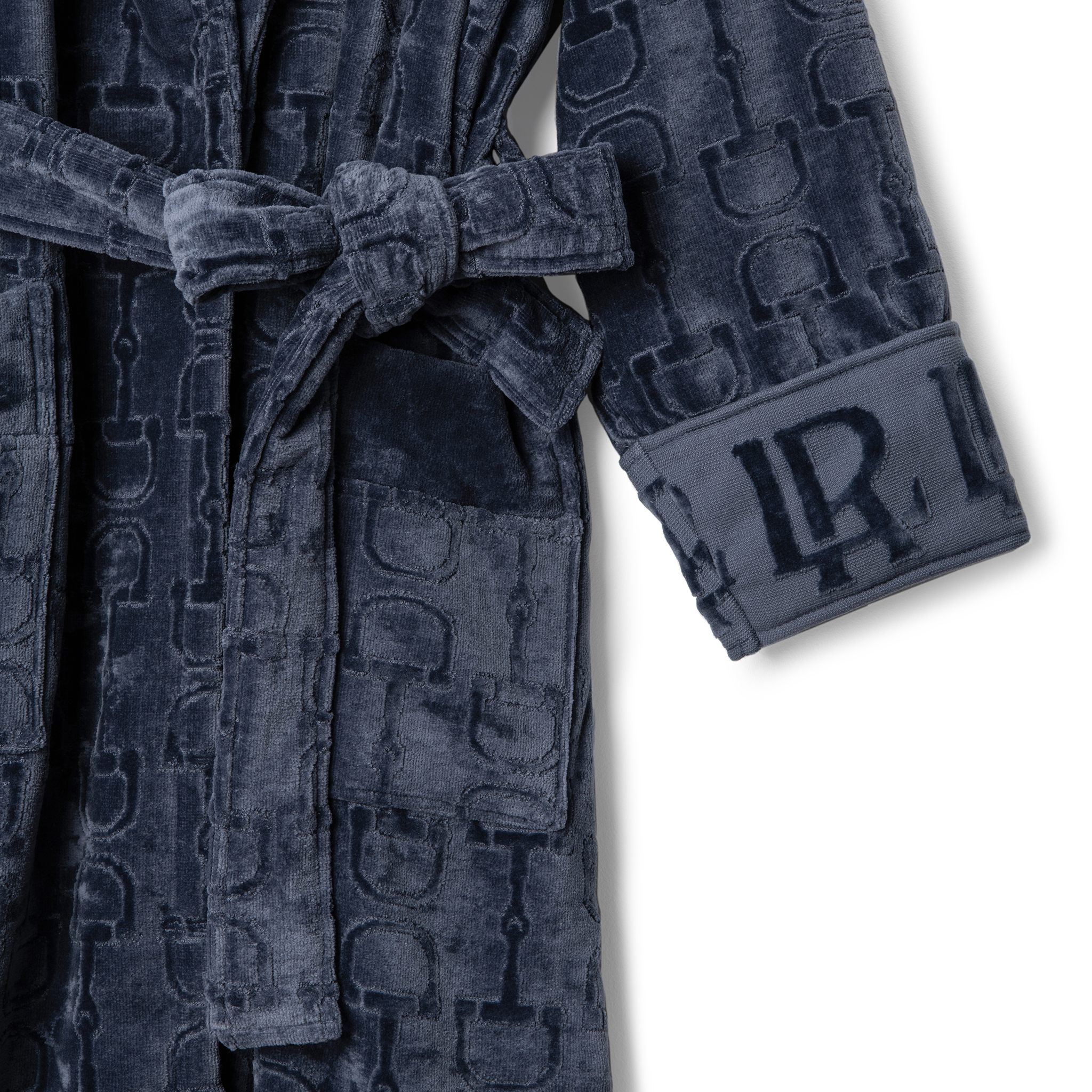 Velour Bathrobe Navy