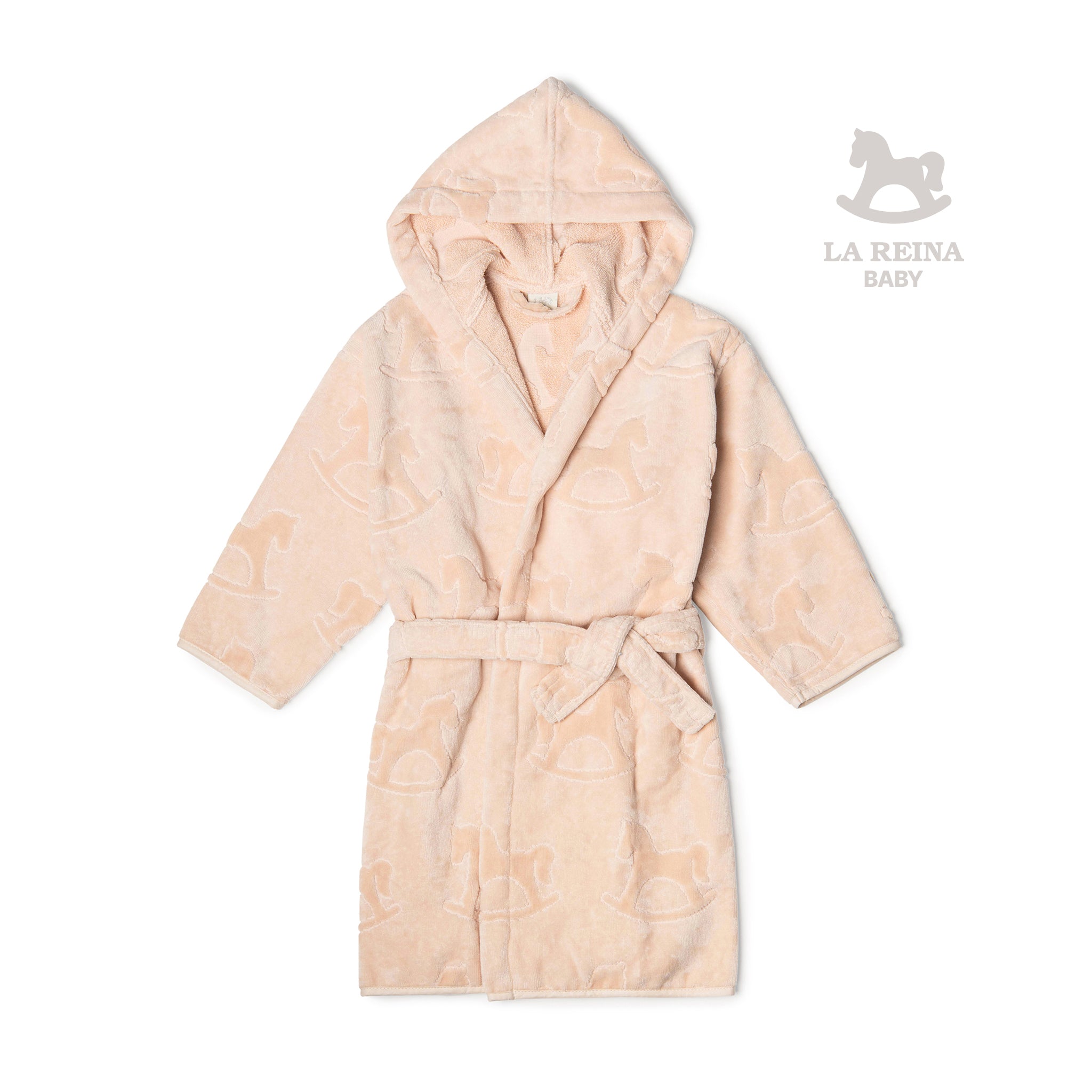 Velour Baby Bathrobe Pink