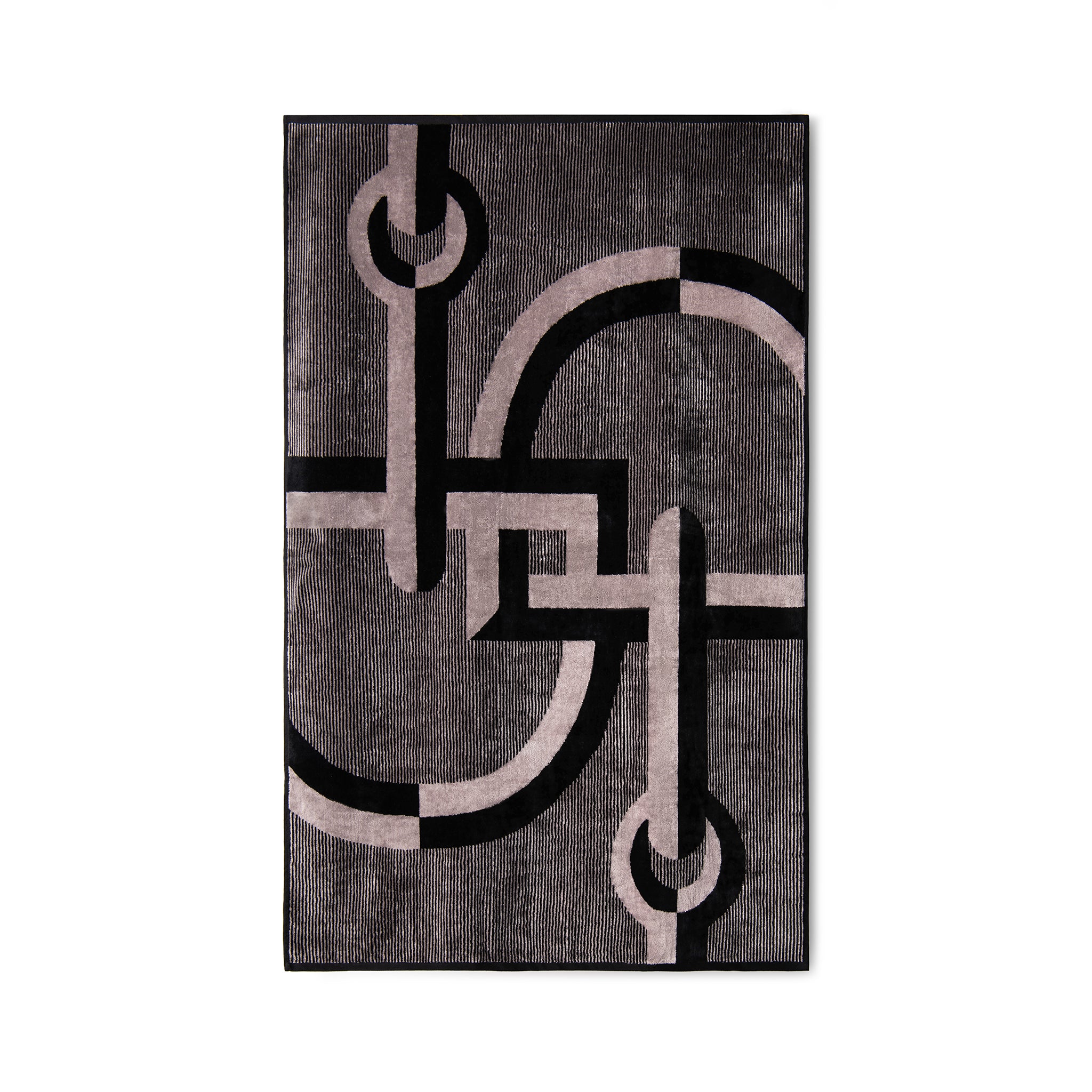 Velour Bath Towel Black&Grey 90/150