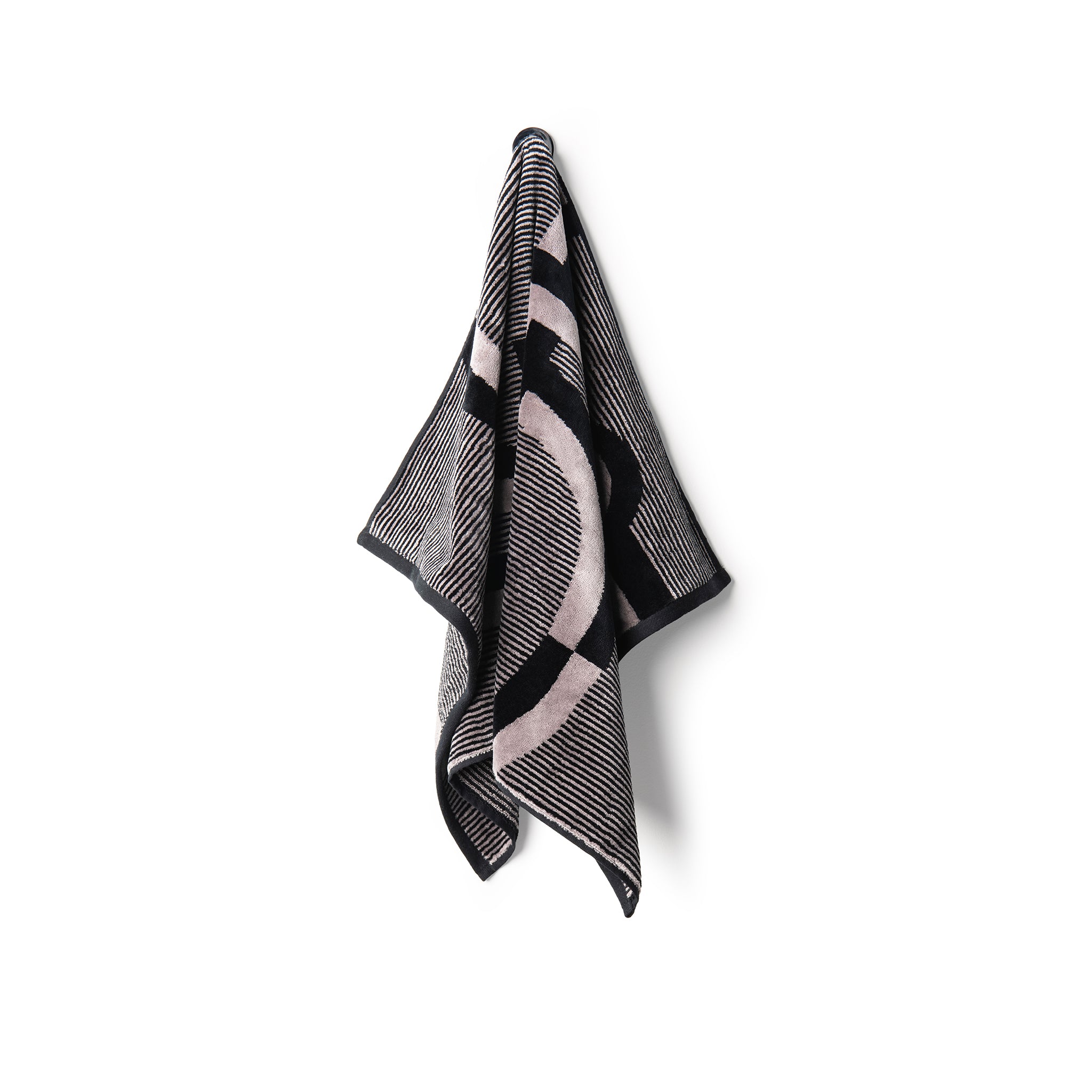 Velour Bath Towel Black&Grey 60/100