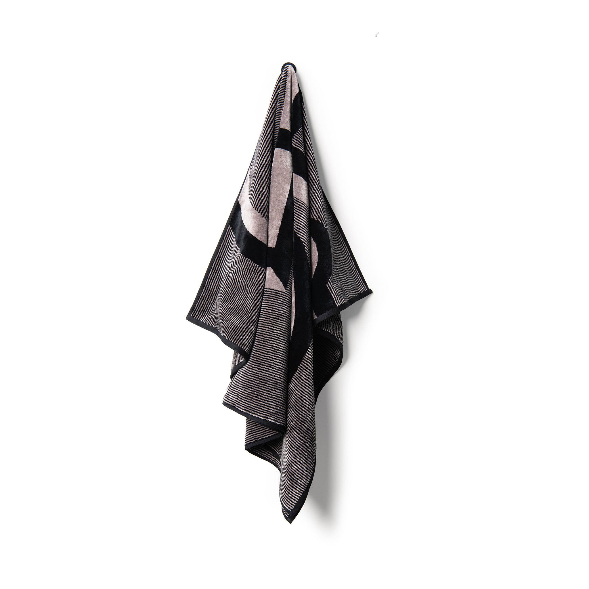 Velour Bath Towel Black&Grey 90/150