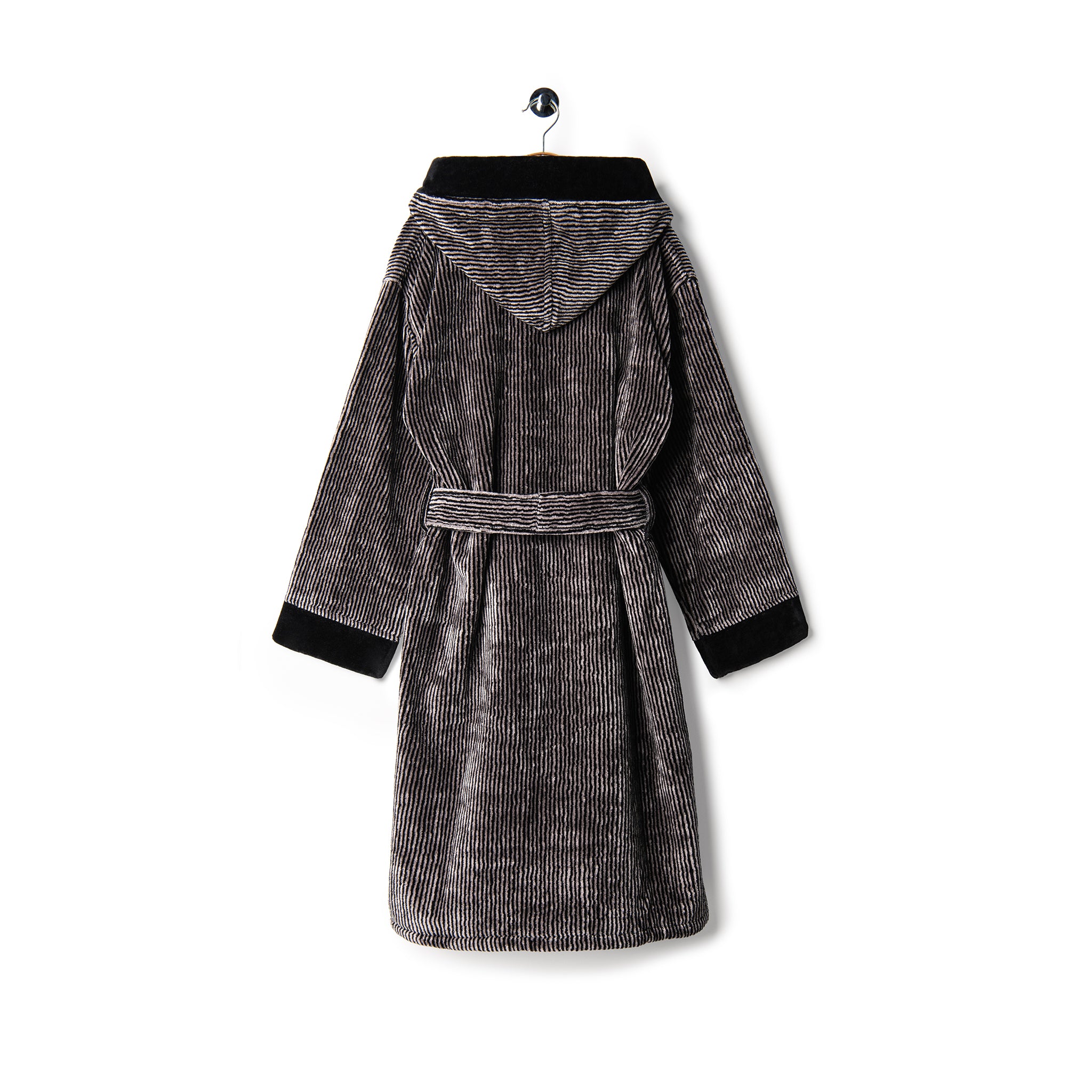 Velour Bathrobe Black&Grey