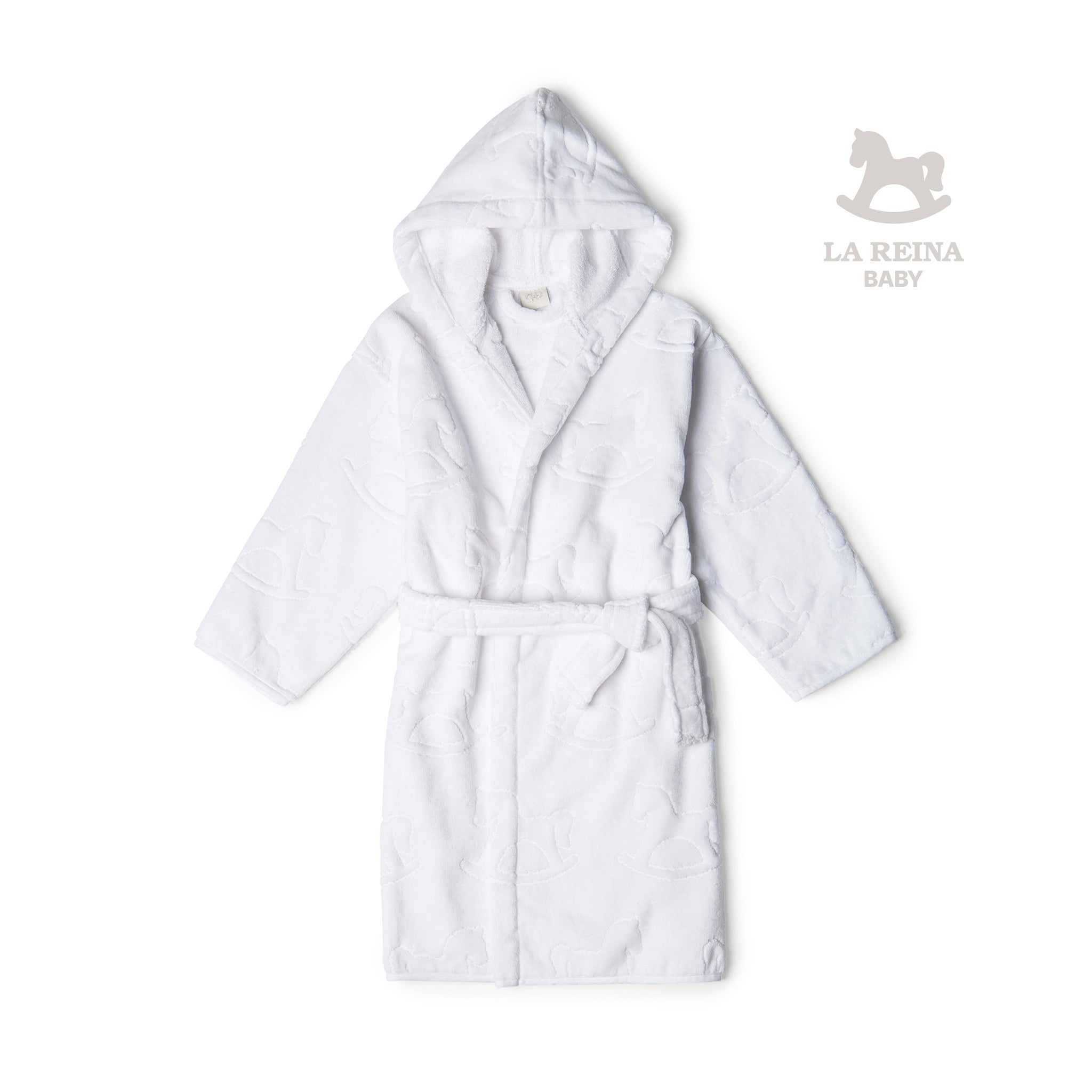 Velour Baby Bathrobe White