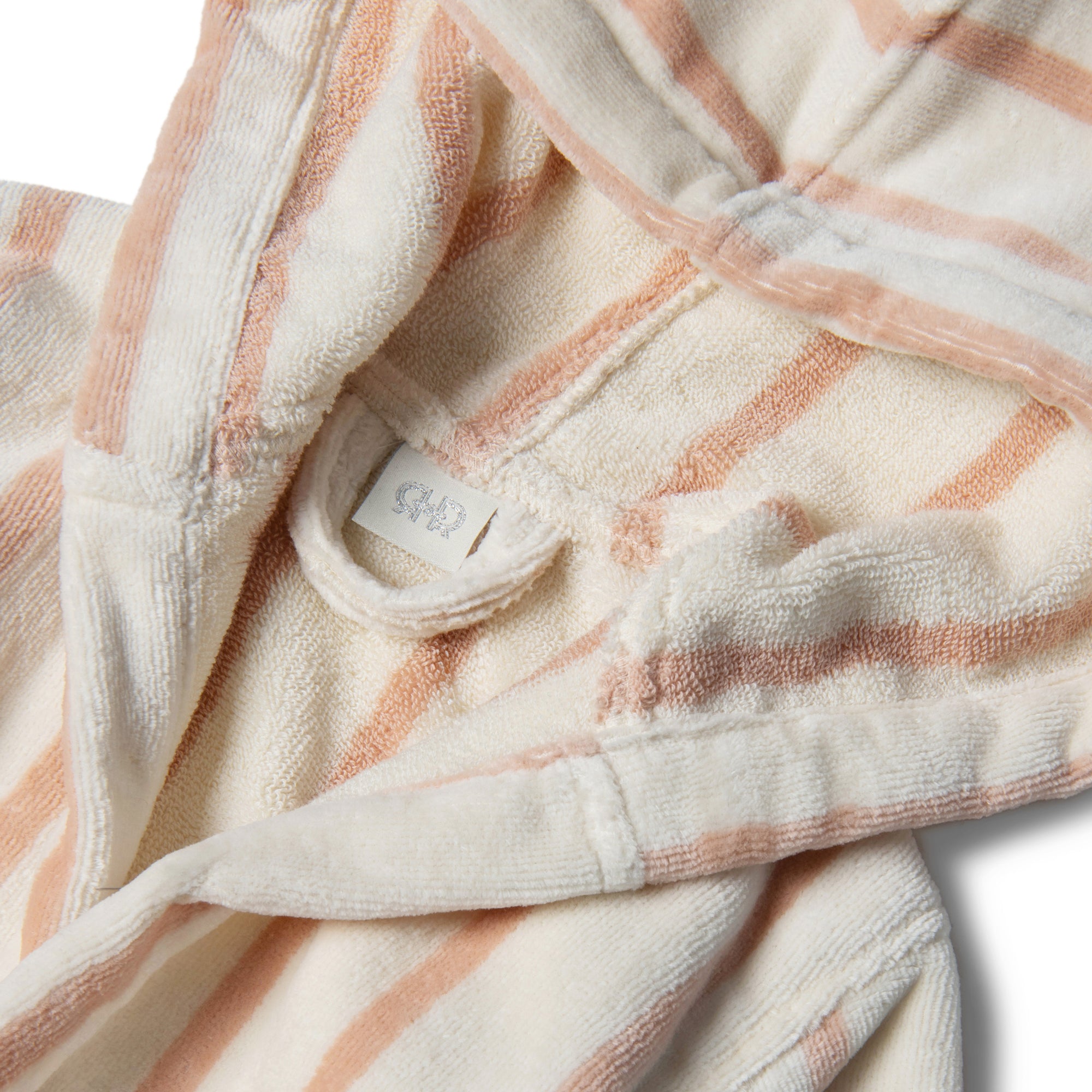 Velour Bathrobe Pink Stripe