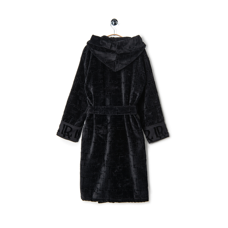 Velour Bathrobe Black