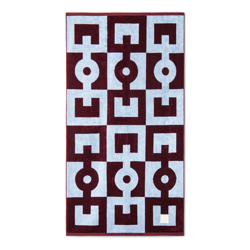 Beach Towel Bordeaux and Blue
