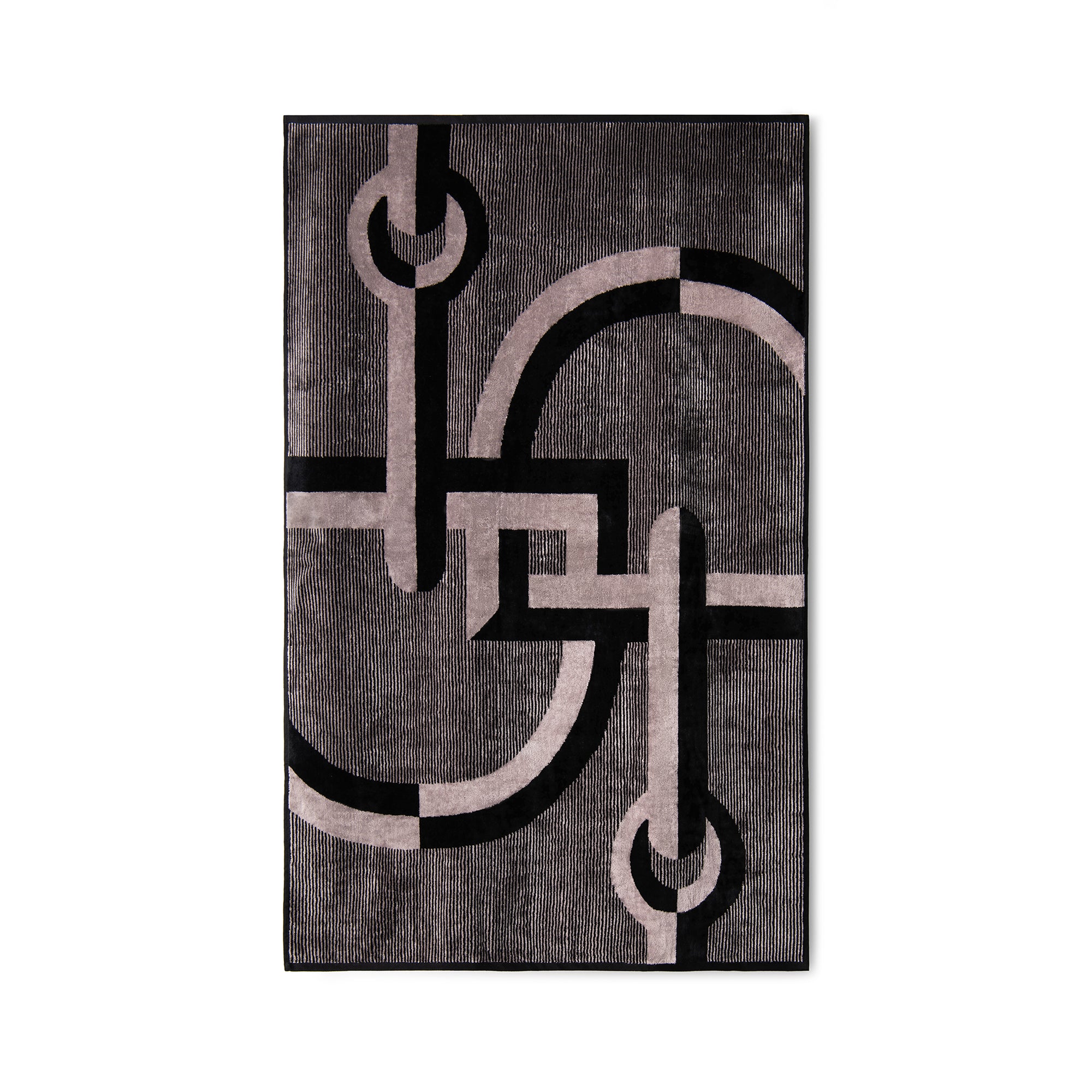 Velour Bath Towel Black&Grey 90/150