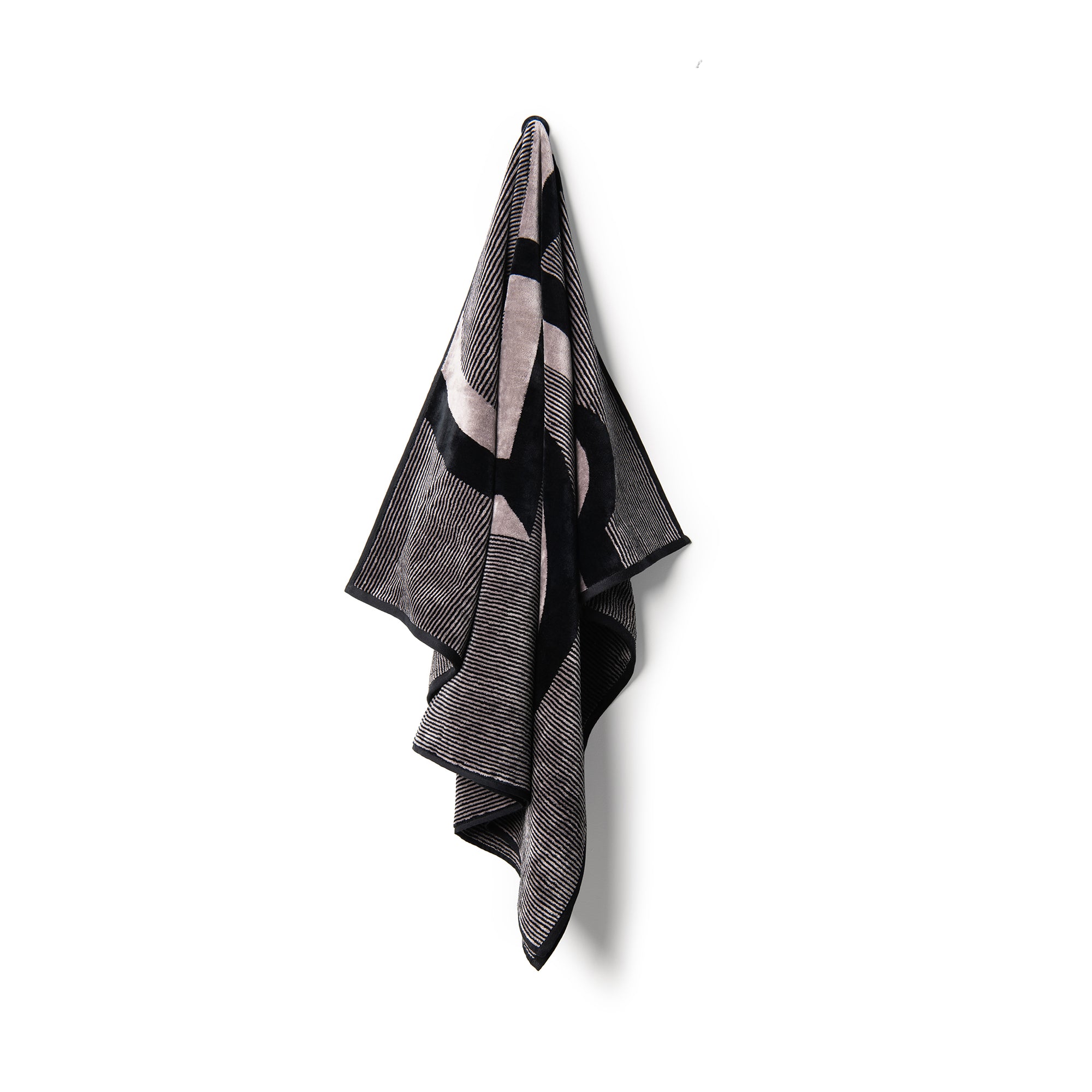 Velour Bath Towel Black&Grey 90/150
