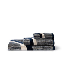 Velour Bath Towel Navy&Beige 40/60