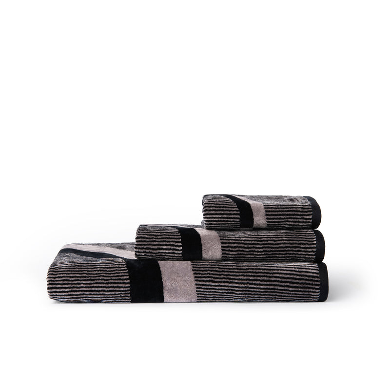 Velour Bath Towel Black&Grey 60/100