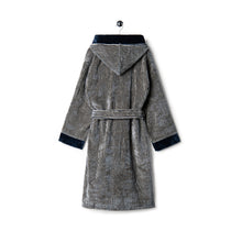 Velour Bathrobe Navy&Beige