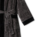 Velour Bathrobe Black&Grey