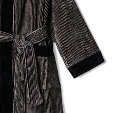 Velour Bathrobe Black&Grey