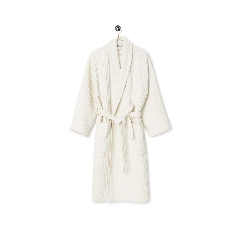 Waffle Bathrobe Ivory