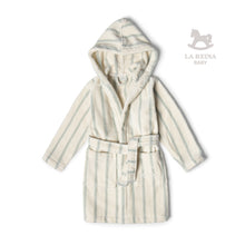 Velour Bathrobe Mint Stripe