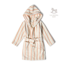 Velour Bathrobe Pink Stripe